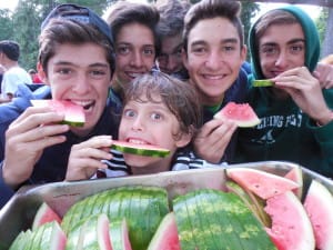 Watermelon with your friends.